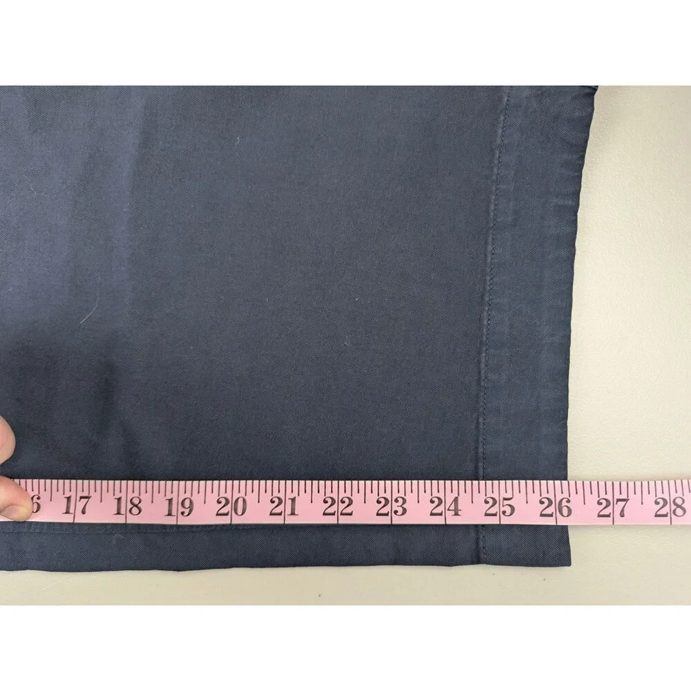 Everlane Barrel Leg Trousers Pants Blue Organic Cotton High Rise Capsule Size 12